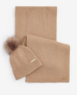 Barbour MALLORY BEANIE AND SCARF Gift Set Womens Light Trench