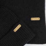 Barbour MALLORY BEANIE & SCARF Womens Gift Set Black