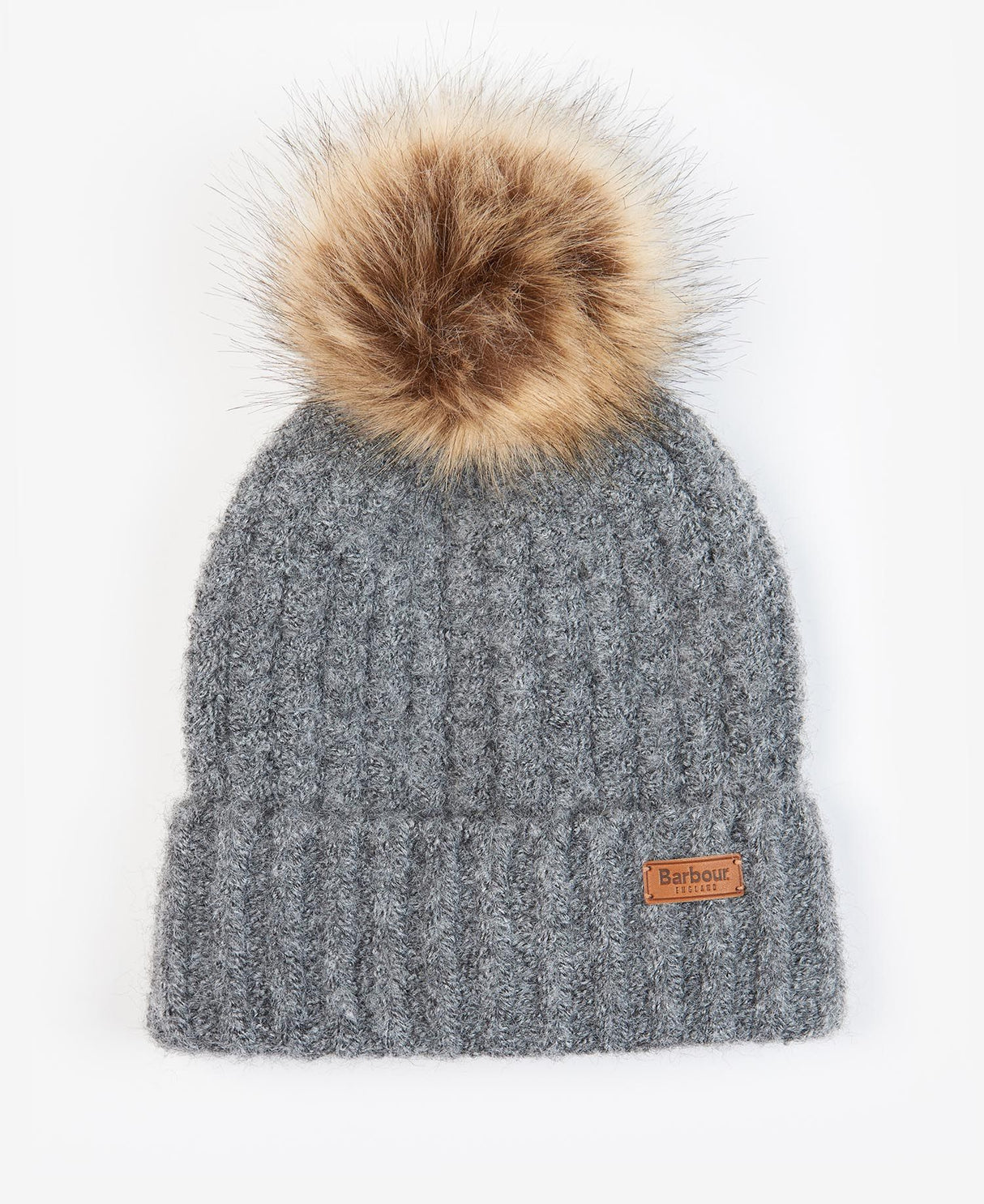 Barbour SALTBURN BEANIE & TARTAN SCARF Womens Gift Set Grey Rose