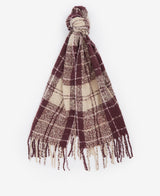 Barbour SALTBURN BEANIE AND TARTAN SCARF Gift Set Womens Cabernet