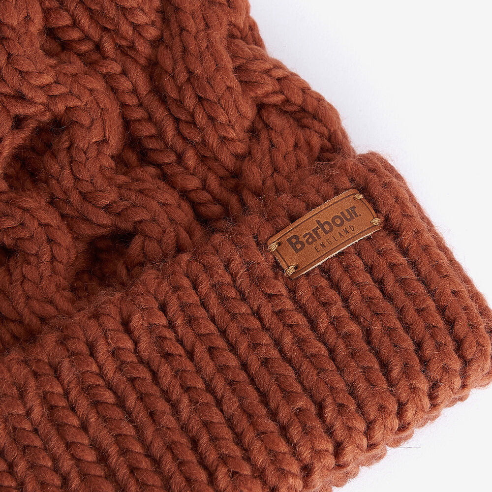 Barbour PENSHAW Womens Pom-Pom Beanie Warm Ginger