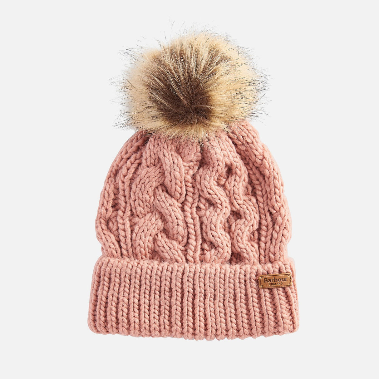 Barbour PENSHAW Womens Pom-Pom Beanie Pink Rust