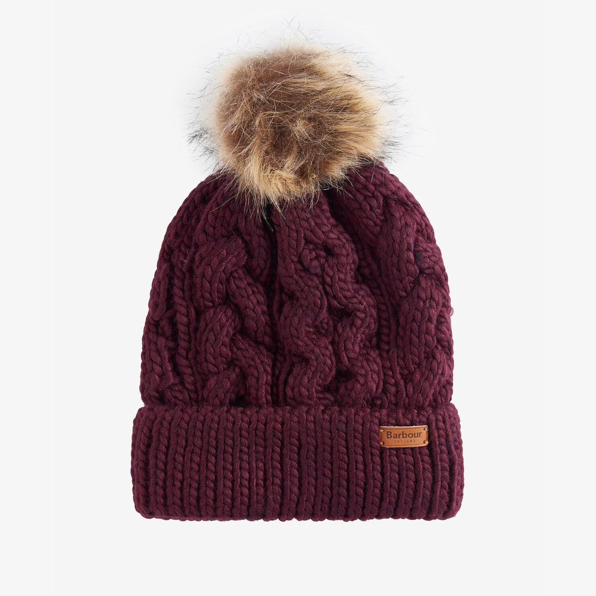 Barbour PENSHAW Womens Pom-Pom Beanie Bordeaux