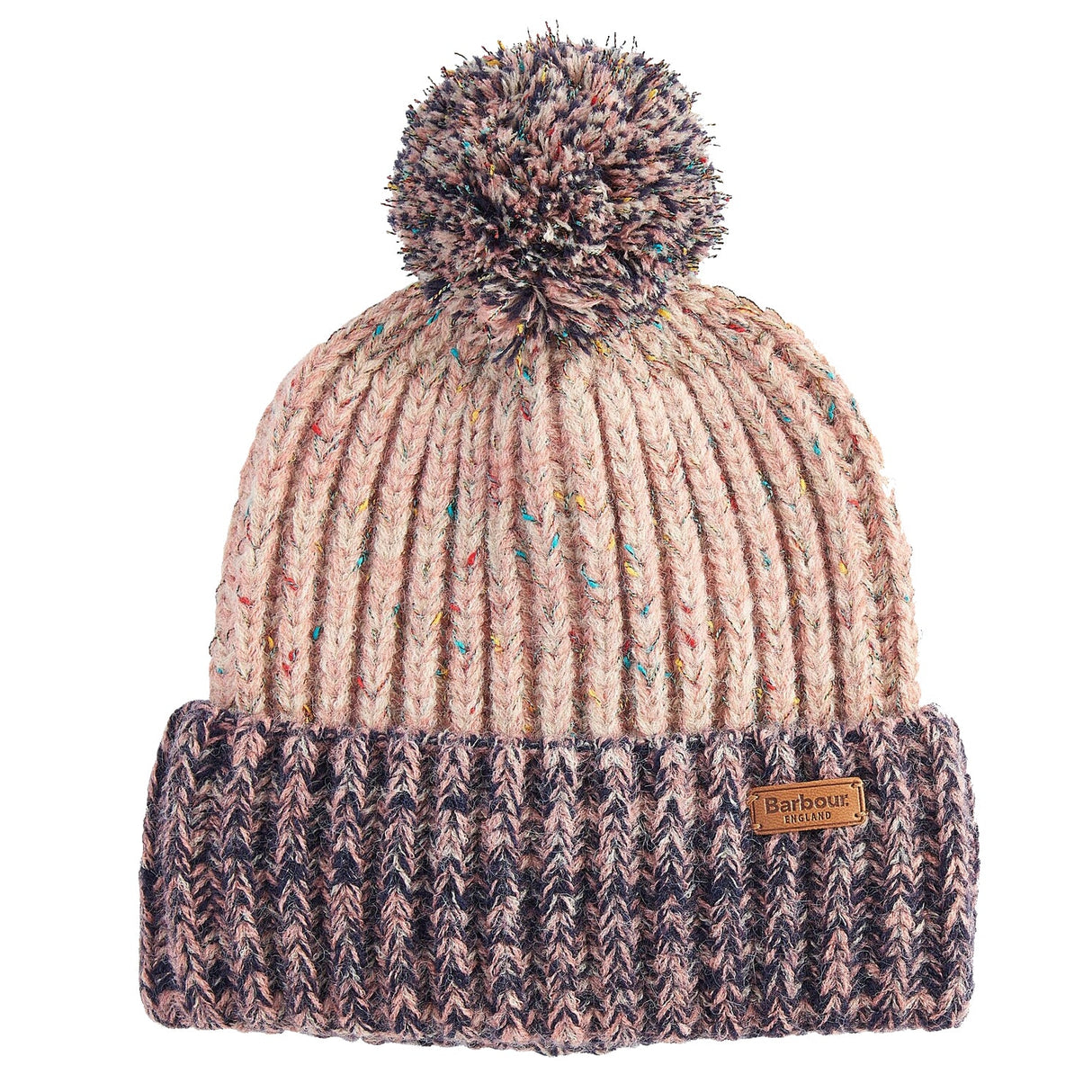 Barbour NORHAM Womens Beanie Pink Rust/Navy