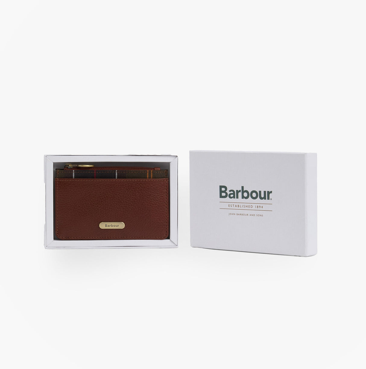 Barbour ALDER LEATHER Card Holder Womens Brown/Classic