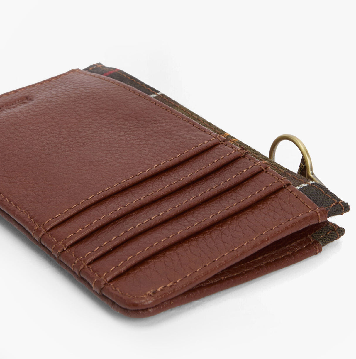Barbour ALDER LEATHER Card Holder Womens Brown/Classic