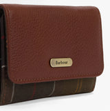 Barbour ROSA LEATHER French Purse Womens Brown/Classic Tartan