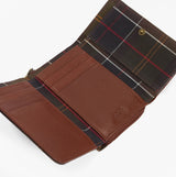 Barbour ROSA LEATHER French Purse Womens Brown/Classic Tartan