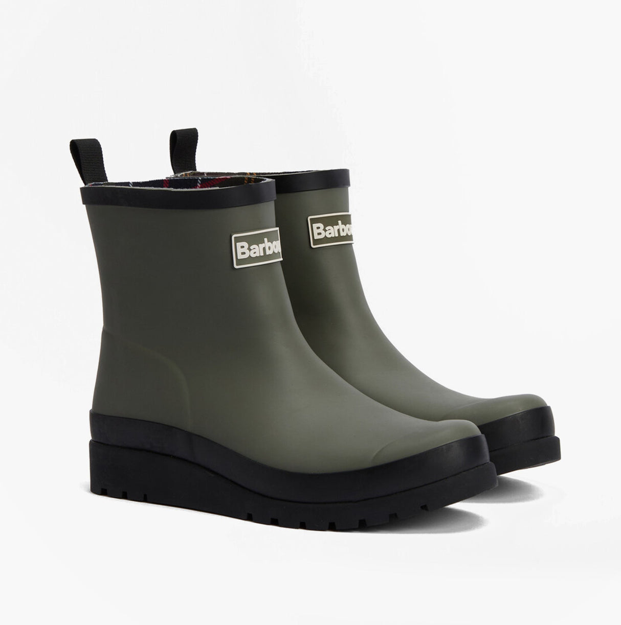 Barbour PORTREE Womens Wedge Wellies Dusky Olive/Black