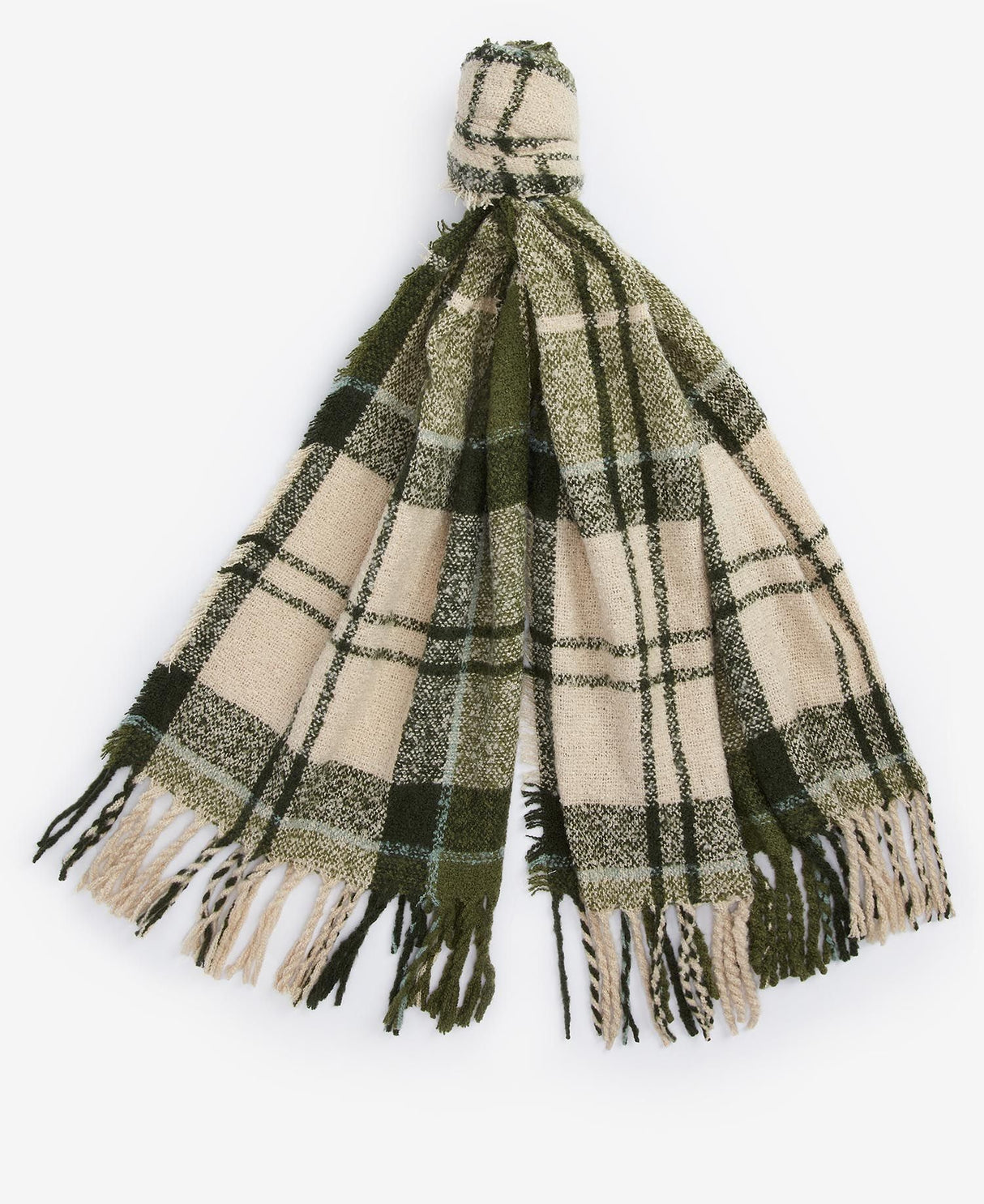 Barbour TARTAN BOUCLE Scarf Womens Ancient Loden