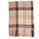 Barbour TARTAN BOUCLE Scarf Womens Muted Cabernet