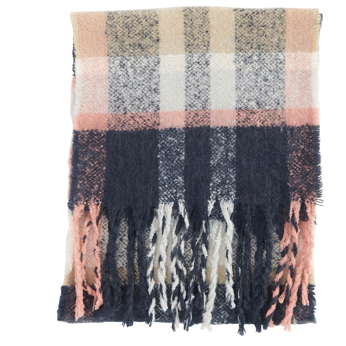 Barbour RAWSON CHECK Scarf Womens Navy/Pink Rust