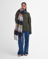 Barbour RAWSON CHECK Scarf Womens Navy/Pink Rust