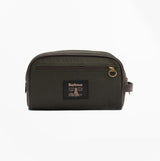 Barbour WAXED Mens Washbag Olive/Beacon