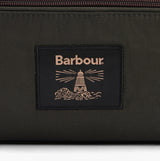 Barbour WAXED Mens Washbag Olive/Beacon