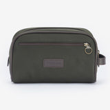 Barbour WAX Mens Wash Bag Olive/Brown