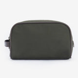 Barbour WAX Mens Wash Bag Olive/Brown