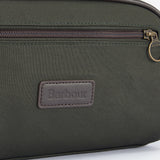 Barbour WAX Mens Wash Bag Olive/Brown
