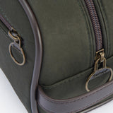 Barbour WAX Mens Wash Bag Olive/Brown