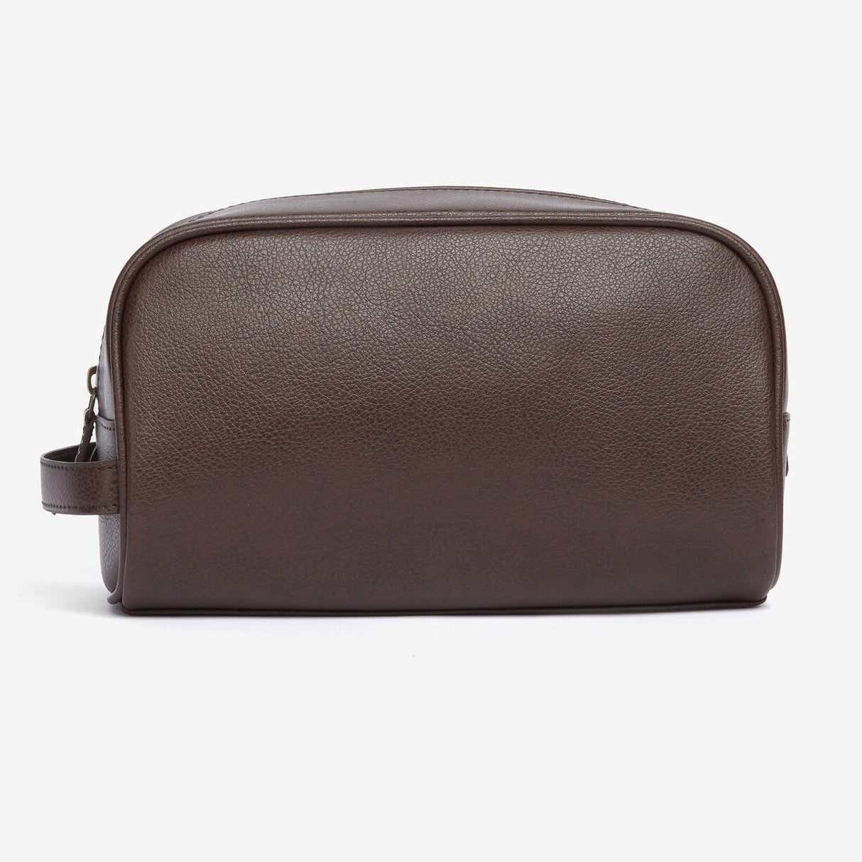 Barbour LEATHER Mens Wash Bag Dark Brown