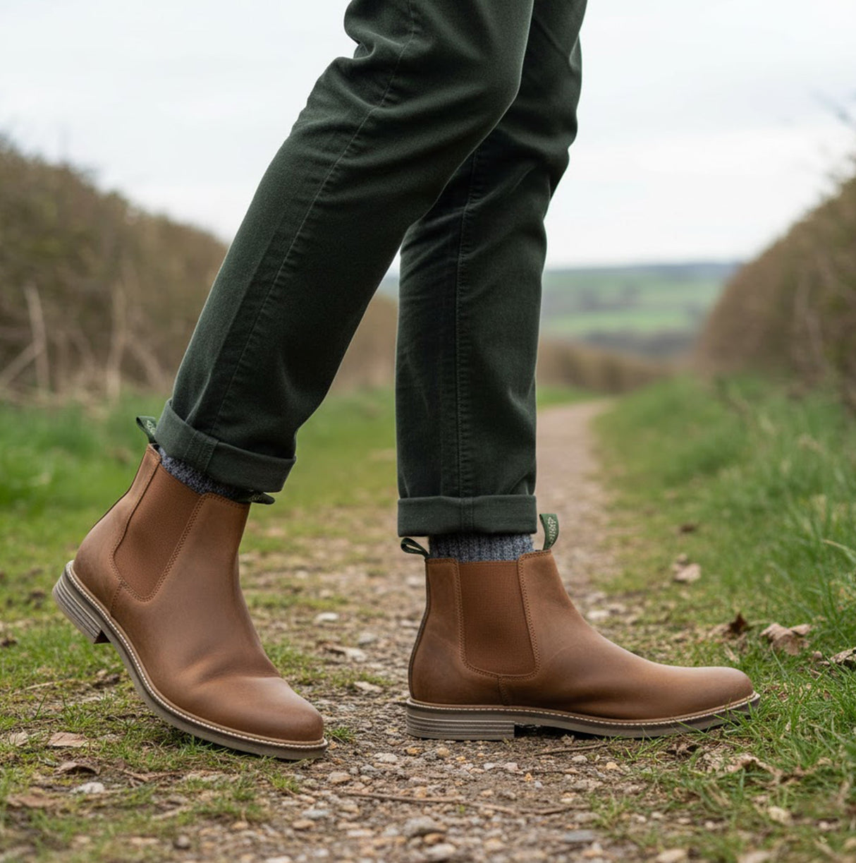 Barbour FARSLEY Mens Chelsea Boots Tan