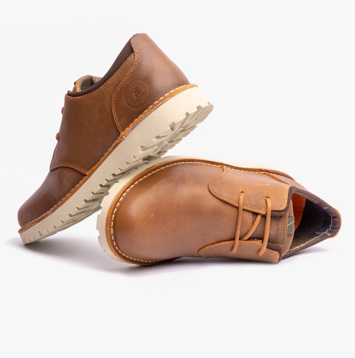 Barbour ACER Mens Derby Shoes Cognac