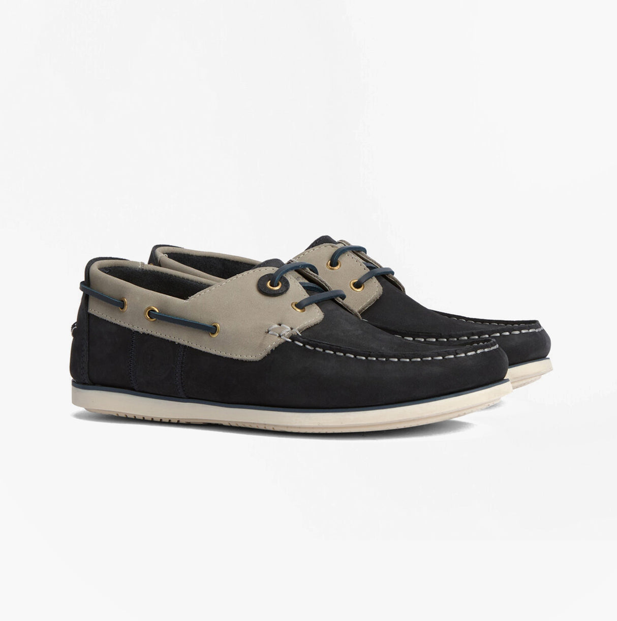 Barbour WAKE Mens Boat Shoes Navy/Putty