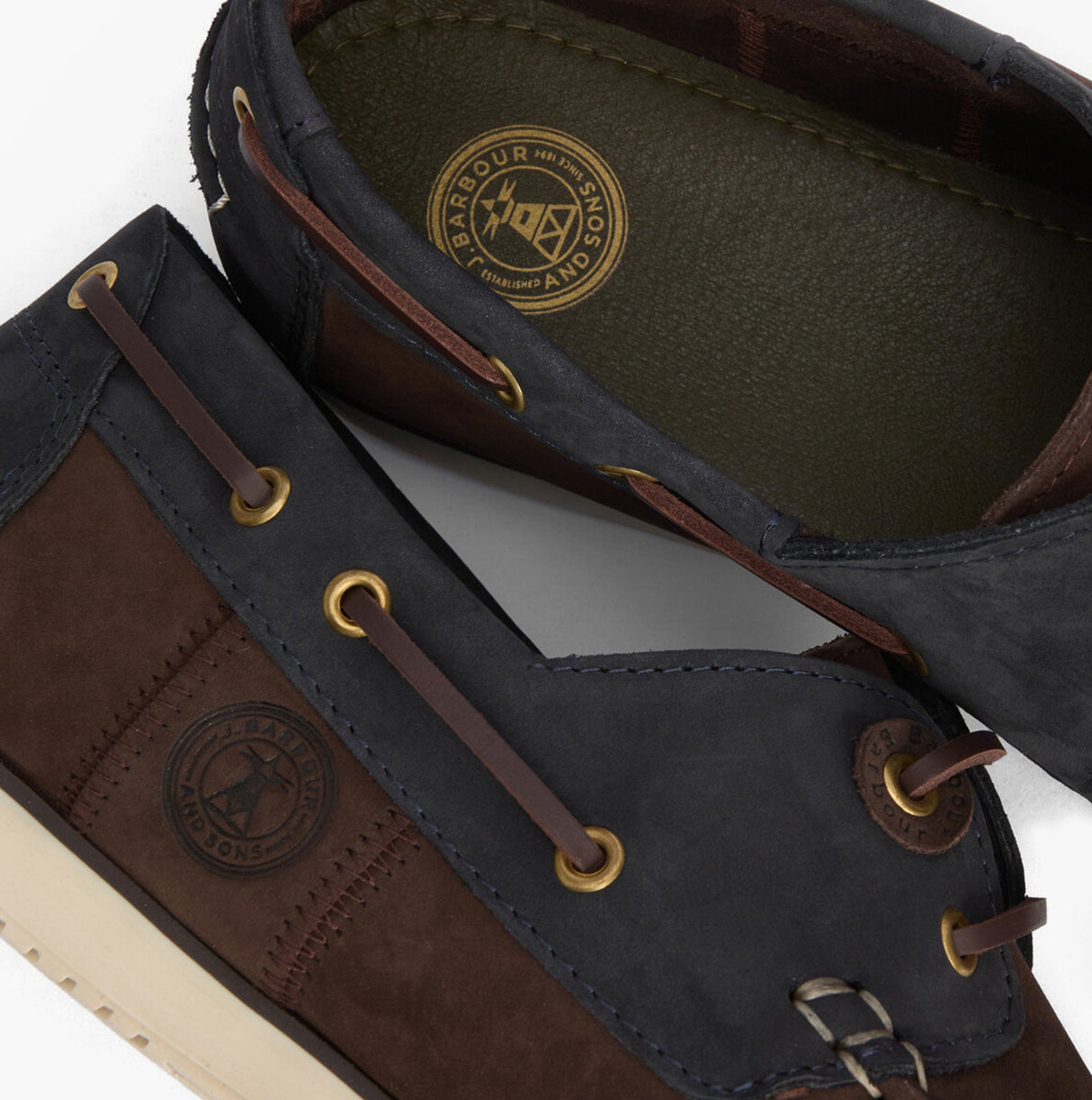 Barbour WAKE Mens Boat Shoes Brown/Navy
