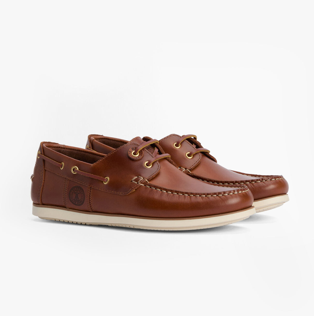 Barbour WAKE Mens Boat Shoes Cognac
