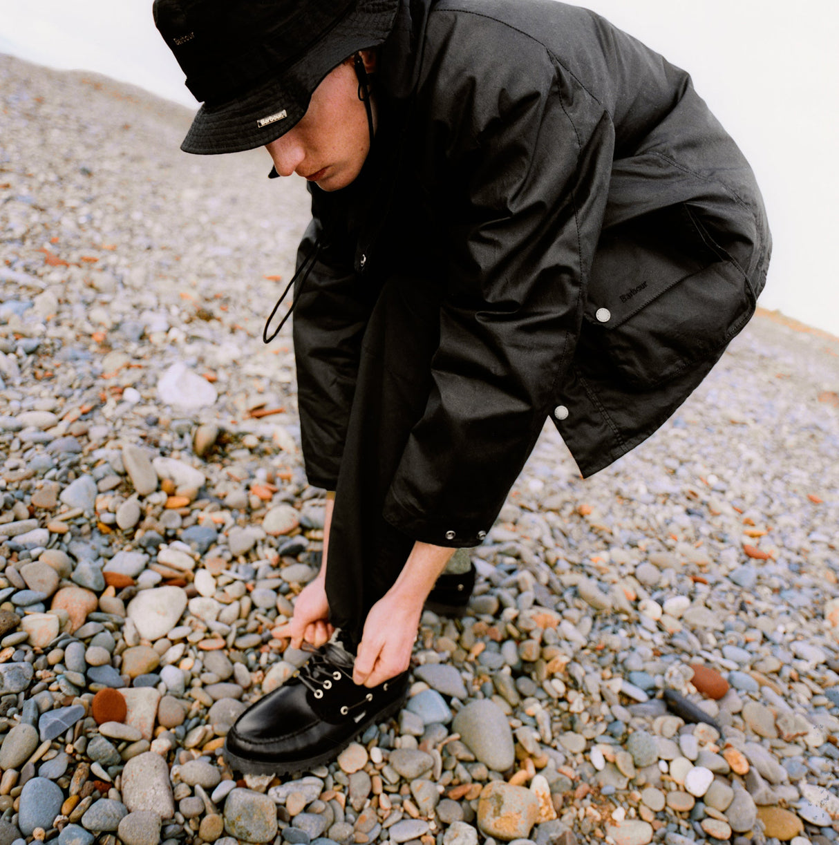 Barbour DECK Mens Boat Shoe Black