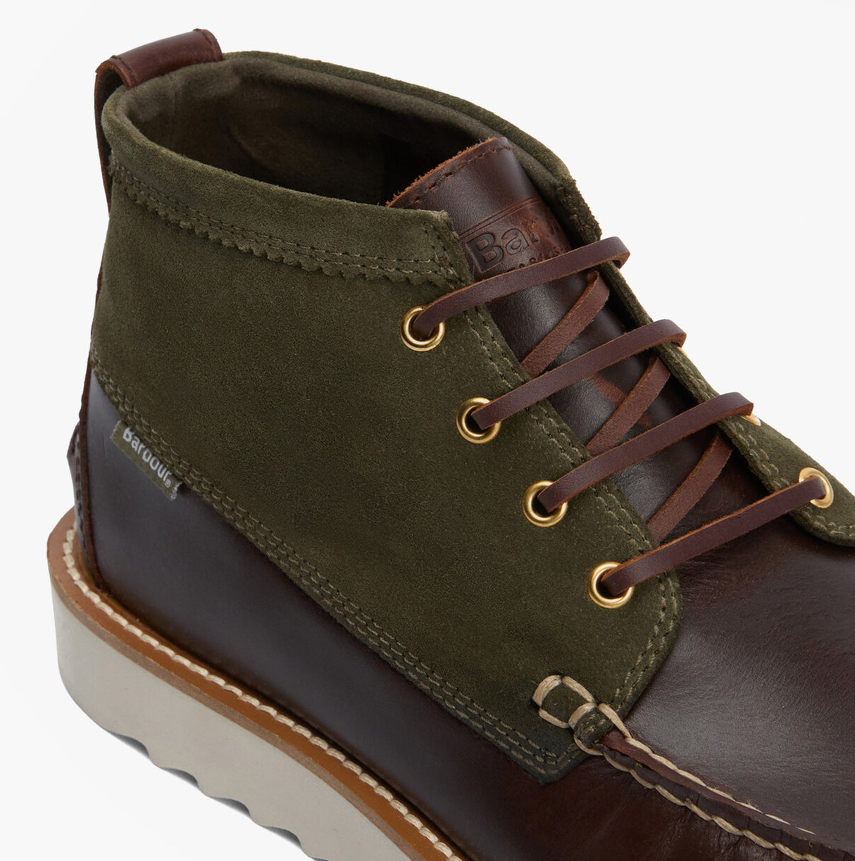 Barbour HADSTON Mens Chukka Boots Olive/Dark Brown