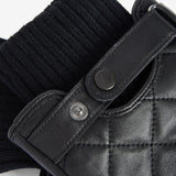 Barbour QUILTED LEATHER GLOVES Mens Black