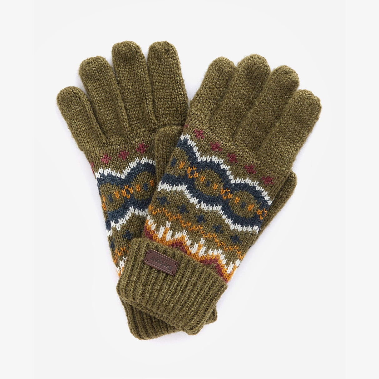 Barbour CASE FAIR ISLE GLOVES Mens Olive