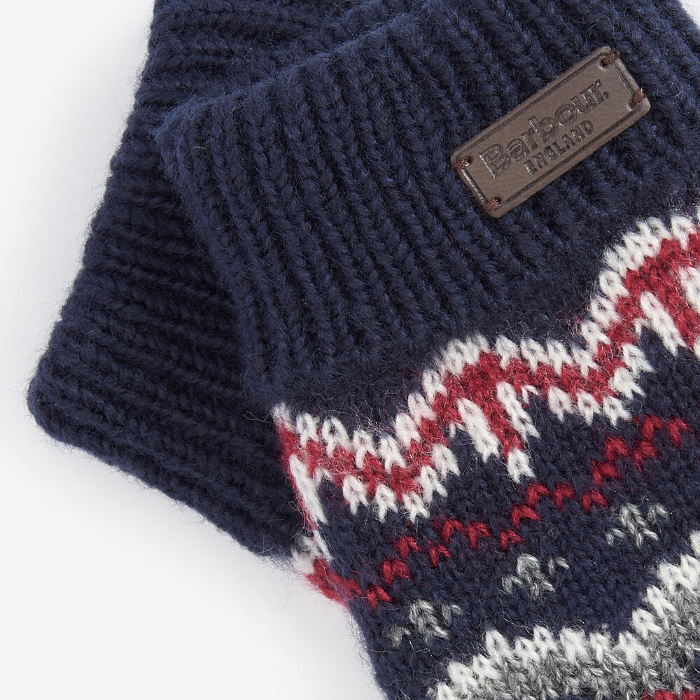 Barbour CASE FAIR ISLE GLOVES Mens Blue Granite
