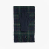 Barbour TARTAN SCARF & GLOVE Gift Set Mens Green Loch Tartan