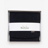 Barbour CARLTON FLECK BEANIE & SCARF Gift Set Mens Navy
