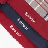 Barbour TARTAN SOCKS Mens 3 Pack Gift Box Blue Granite