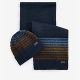 Barbour BRANTON BEANIE & SCARF Gift Set Mens Navy