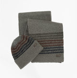 Barbour BRANTON BEANIE & SCARF Mens Gift Set Midnight Oak