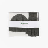 Barbour CARLTON BEANIE & GLOVES Mens Gift Set Grey