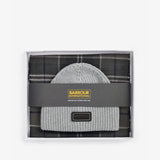 Barbour SWEEPER BEANIE & SCARF Gift Set Mens Grey