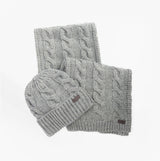 Barbour JESMOND BEANIE AND SCARF Gift Set Mens Mid Grey