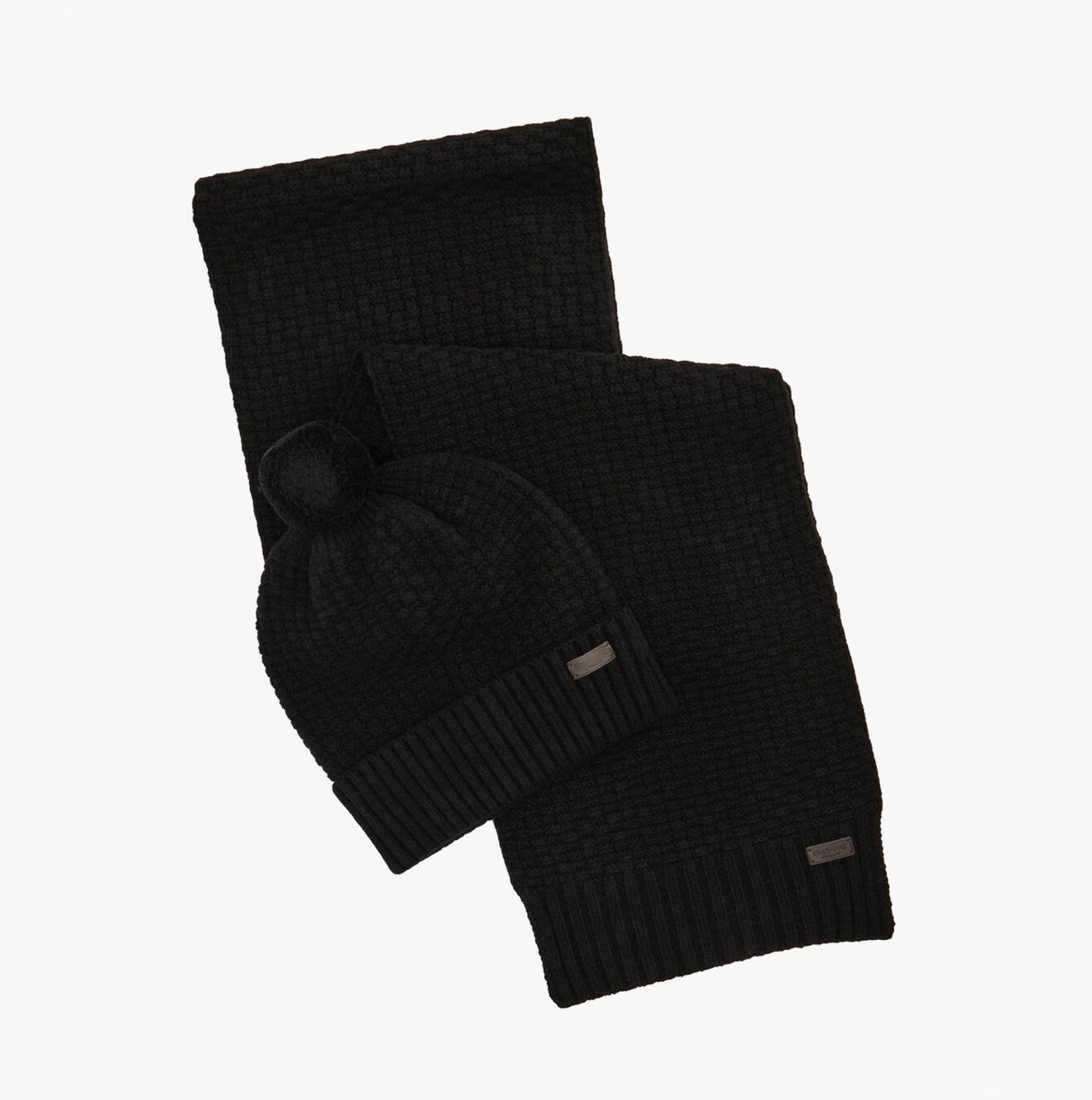 Barbour RAMSIDE BEANIE AND SCARF Mens Gift Set Black