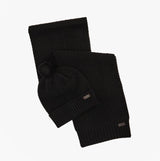 Barbour RAMSIDE BEANIE AND SCARF Mens Gift Set Black
