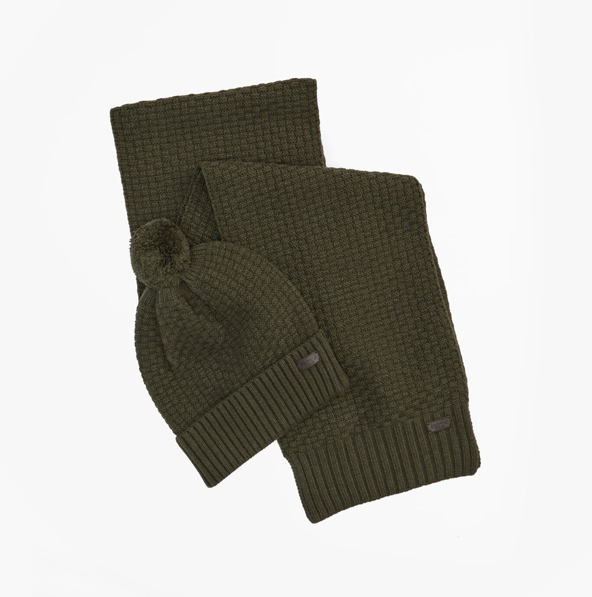 Barbour RAMSIDE BEANIE AND SCARF Mens Gift Set Dark Olive