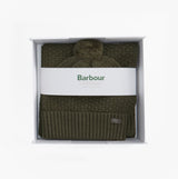 Barbour RAMSIDE BEANIE AND SCARF Mens Gift Set Dark Olive