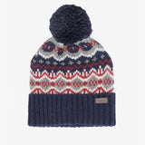 Barbour CASE FAIRISLE Mens Bobble Beanie Blue Granite