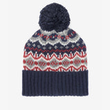 Barbour CASE FAIRISLE Mens Bobble Beanie Blue Granite