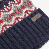 Barbour CASE FAIRISLE Mens Bobble Beanie Blue Granite