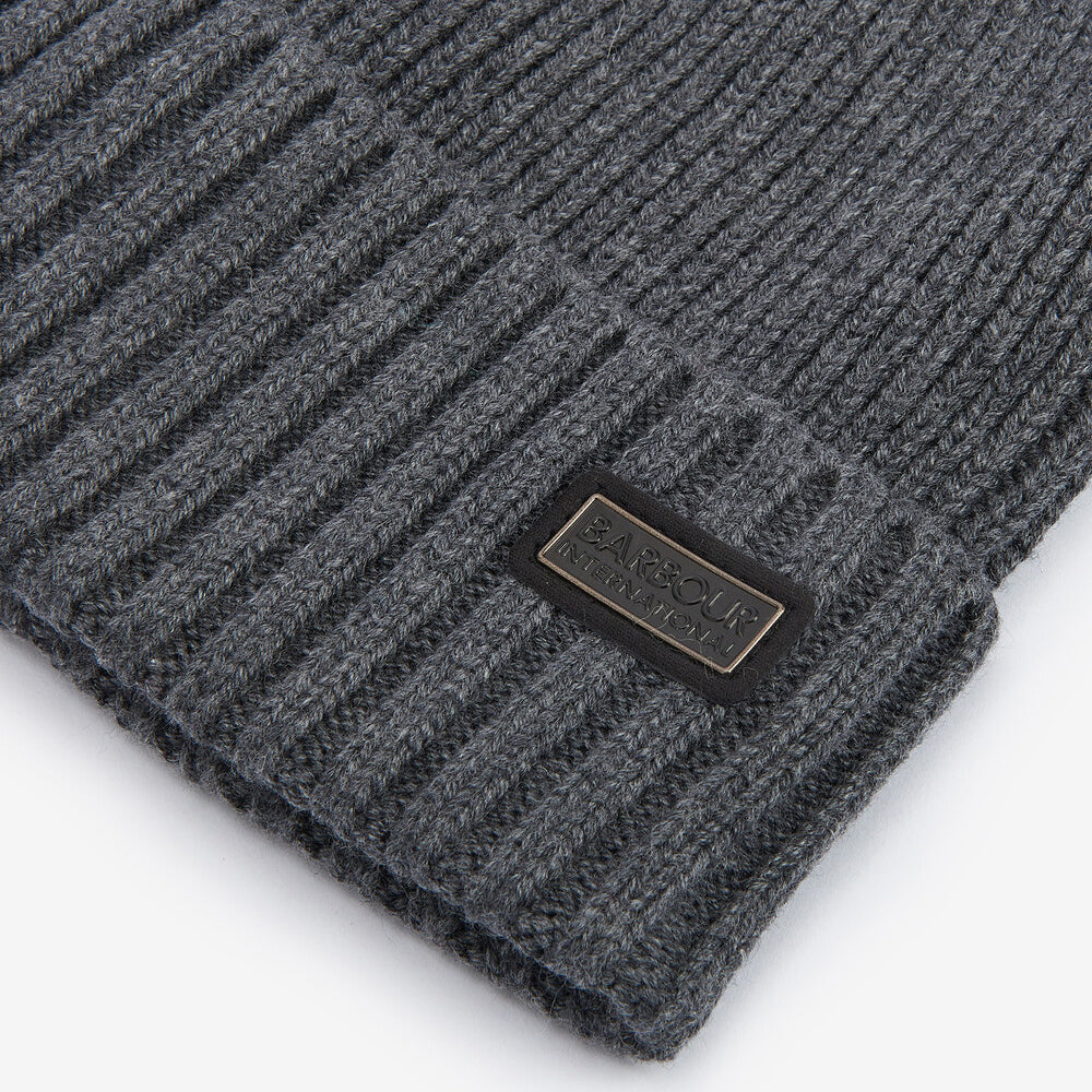 Barbour CHESTER Mens Beanie Charcoal Grey